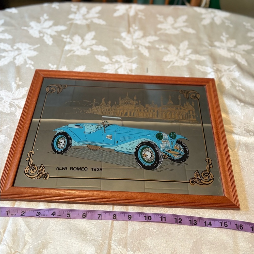 Vintage Alfa Romeo 1928 Framed Mirror